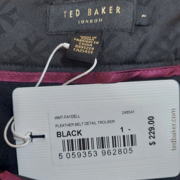 NWT Ted Baker London Pleather Belt Detail Trouser Size 4 - Picture 5 of 10